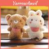 Niedlicher und kuscheliger Plüschtier-Schlüsselanhänger mit ultra-weichem Kurzplüsch-Teddybär und Hase
