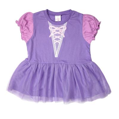 Takihyo Casual Disney Princess Dress-Up Short Sleeve T-Shirt, Elsa, Anna, Rapunzel, Ariel, Tulle, for Girls