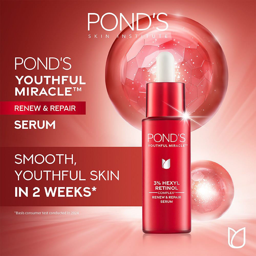 Pond’s Youthful Miracle Retinol Serum 28ml – Anti-Aging Face Serum For Glowing Skin & Fine Lines
