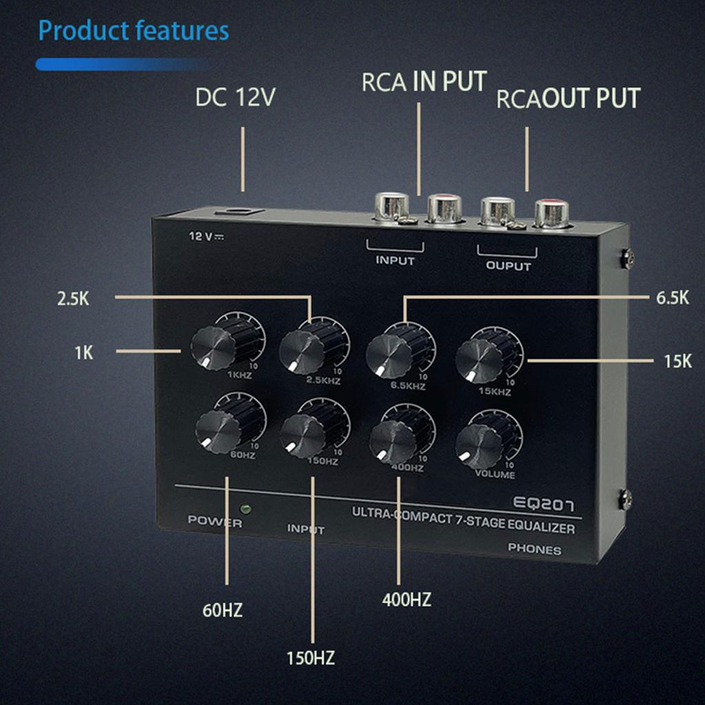 EQ207 7Band PreamplifierPrecise Sound Preamplifier with Trebles Middle,Basss for Improve and Precise Sound Adjustment
