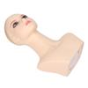 Female Mannequin Head PVC Weather Resistant Stable Pink Make Up Female Bald Head Model for Wig Jewelry Display