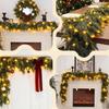 Christmas Garland for Mantle Home Decor with 90 LED Lights 6 Ft Christmas Bendable Garland Decorations for Indoor Outdoor Living