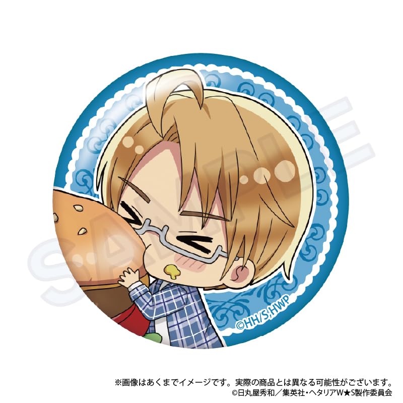 Y Line Hetalia Trading Badge Tinplate Box of 8 WorldStars Yummy! Ver. Vol.1 57mm