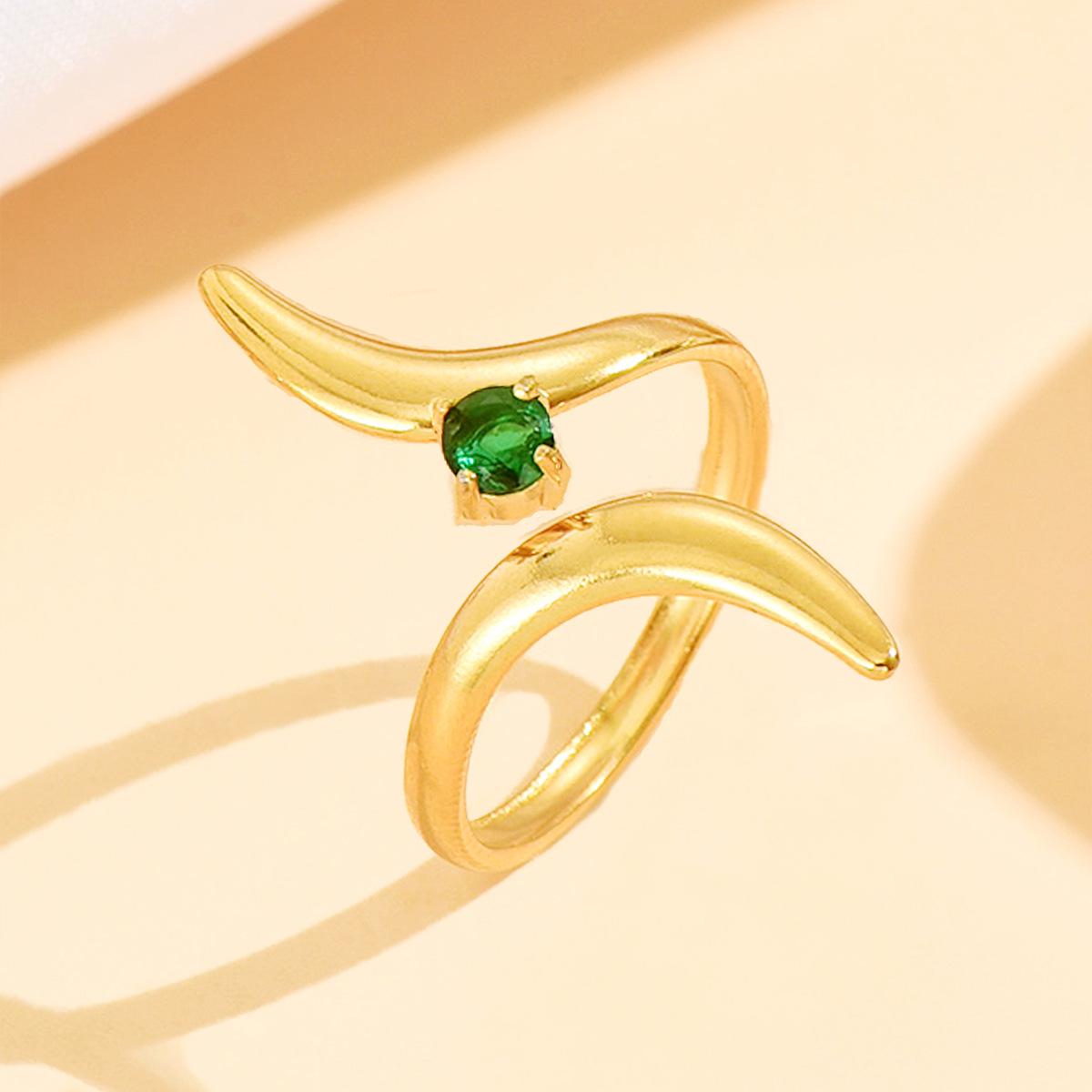 Cross-Border Geometric Stainless Steel Ring with Inlaid Zirconia - Women s Fashion Jewelry