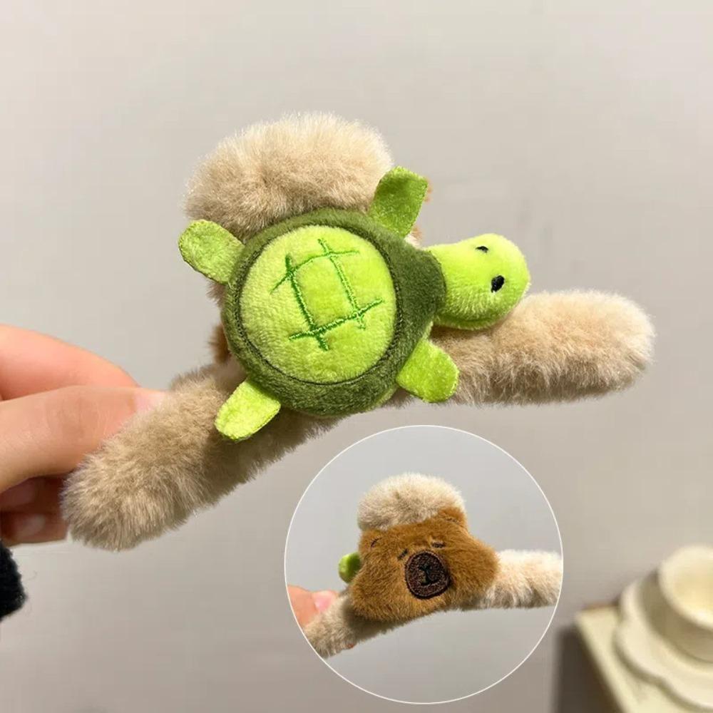 Turtle Capybara Shark Clip Plush Large Intestine Hair Rope Large Hair Loop  Daily