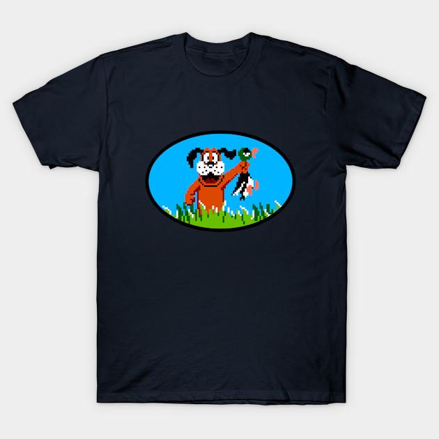 

Men Black Print T-shirt Duck Hunt Dog With 1 Duck Oval Sticker No-Cut Transfer Paper Print Cotton Tshirt S Темно-синій