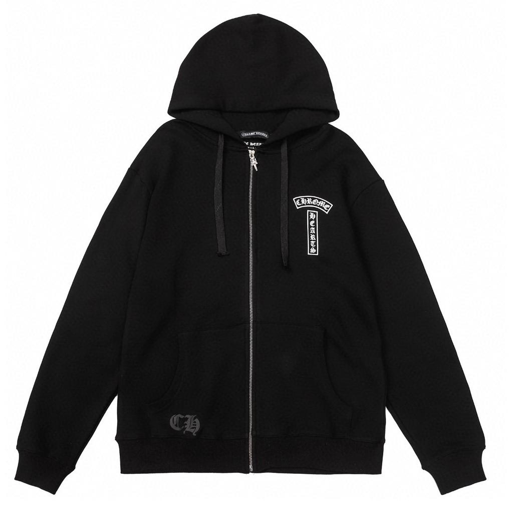 830 CHROME HEARTS 2025 Toamnă și Iarnă Nou Hanorac cu Fermoar cu Glugă cu Logo Stil Clasic Mărimi Mari, Potrivit pentru Purtat în Cuplu