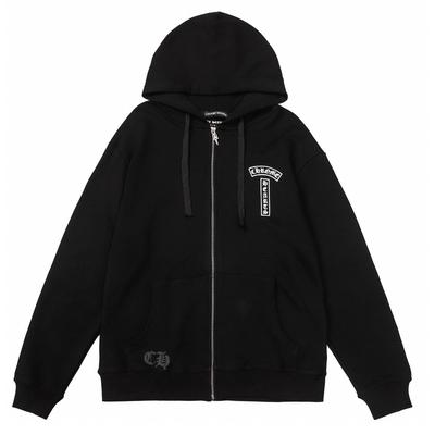 830 CHROME HEARTS Jesień i Zima 2026 Nowość Duże Rozmiary Klasyczny Styl Logo Zamek Błyskawiczny Bluza z Kapturem, Odpowiednia do Noszenia dla Par