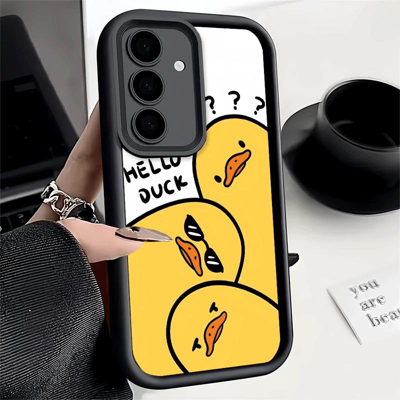 Phone Case for Samsung Galaxy S26 S25 Ultra S24 FE Funny Cute Cartoon Duck Shell S23 Plus S22 + S21 S20 5G Soft Silicone Funda