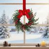 10 Zoll Weihnachtsdeko Kränze mit Schleifenband Weihnachts-Küchenschrank Kränze für Fenster Tür Stuhl Kamin Tisch Dekoration