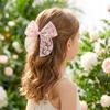 Floral Mesh Hair Bow for Girls Kids Large Daisy Embroidery Hair Clip Sweet Fairy Barrette Party Princess Hair Accessories