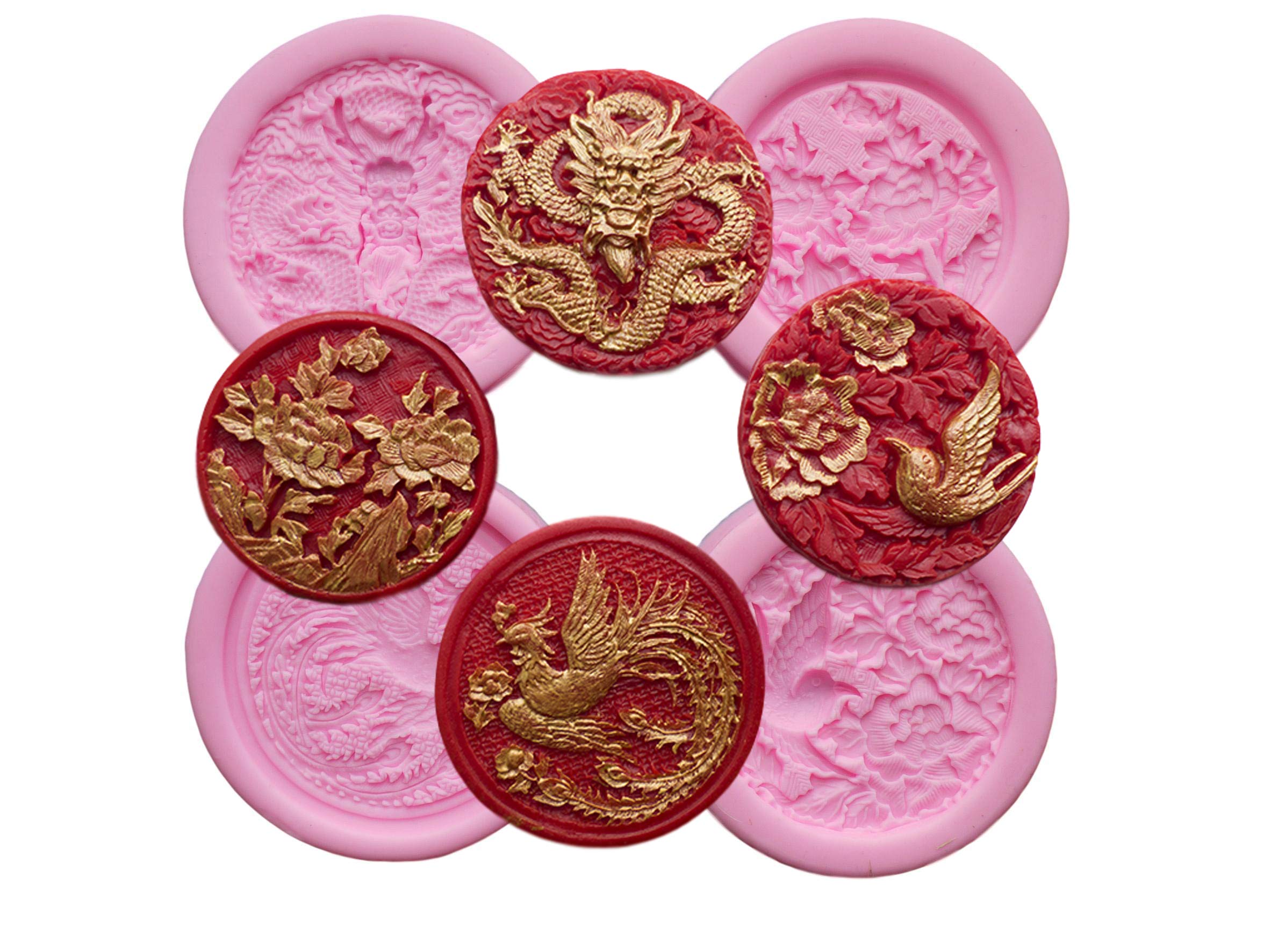 

Flower Silicone Mold for Aroma Handmade Ever garden Dragon, Bird, Peacock, Resin, Stones, Soap, Candles, Resin, Clay, Orgonite, etc. розовый