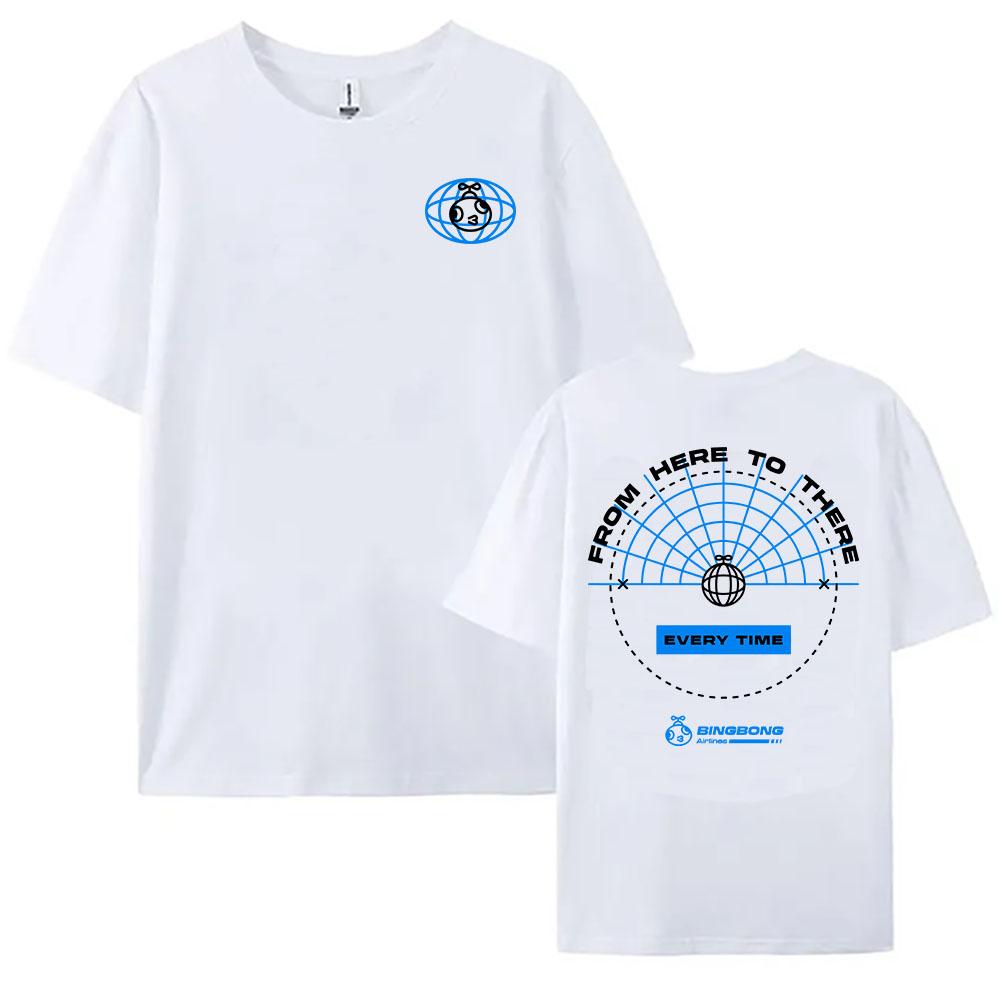 Bingbong Airlines Peak Game Print T-shirt Unisex Streetwear Loose Short Sleeve Cotton T Shirt Casual Clothing