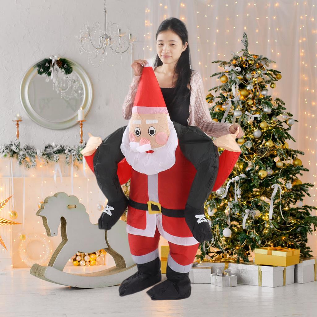 Santa Costume Funny Father Christmas Riding Inflatable Show Party Cosplay Role Playing Props Teenager(120‑140cm)