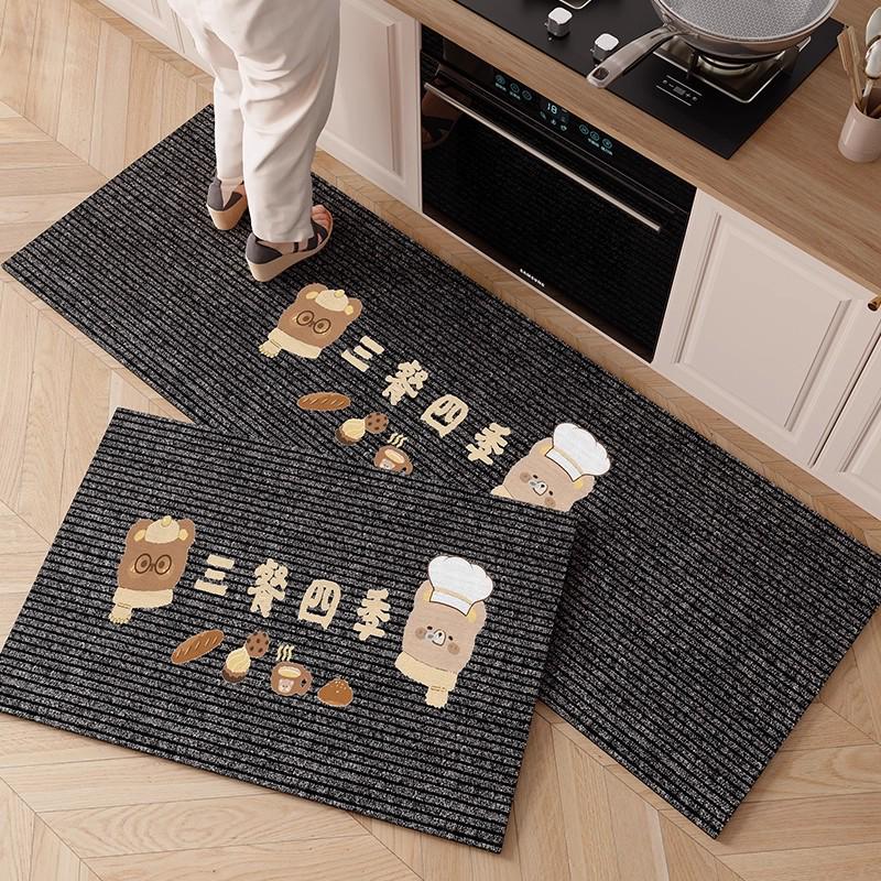 Cartoon Diatomaceous Earth Kitchen Mat: Water & Oil Absorbent, Quick-Drying, Dirt-Resistant, Non-Slip, Wear-Resistant Floor Pad.