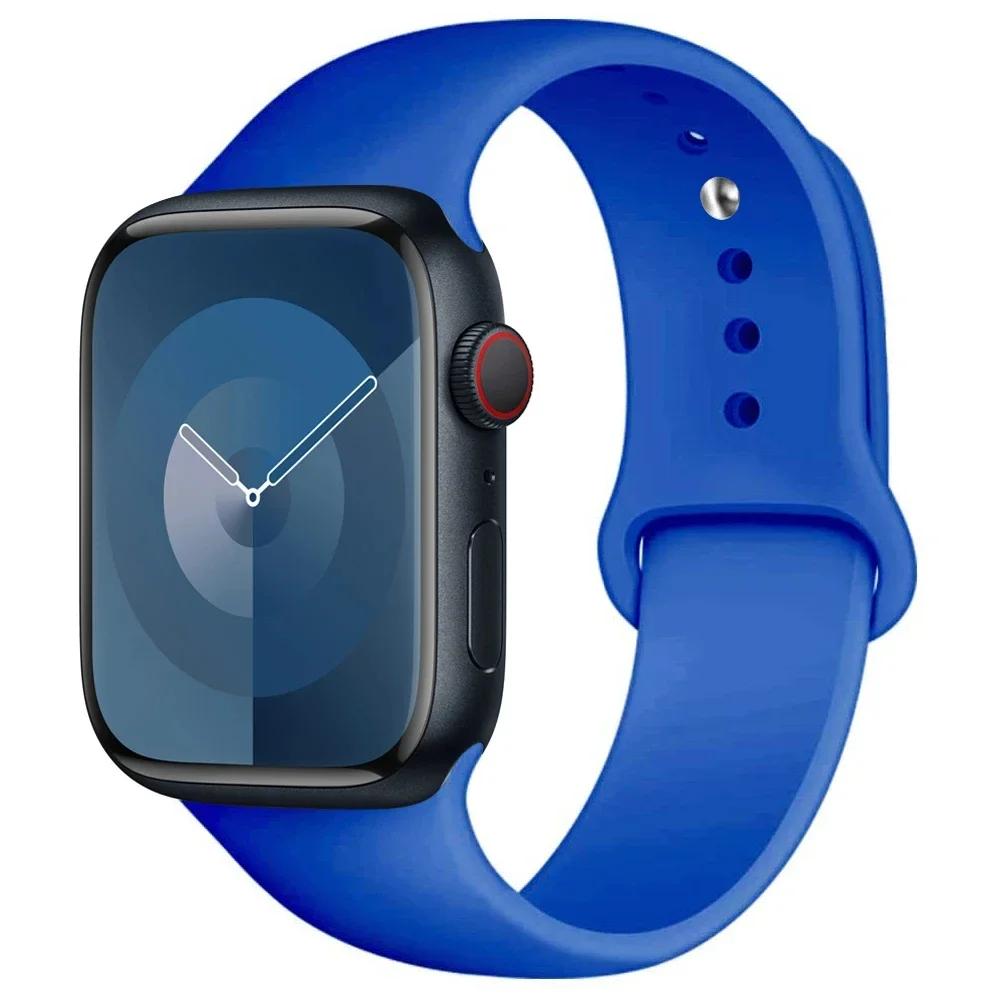 Silicone Strap For Apple Watch band 45mm 44mm 41mm 42mm 40mm 49mm 38mm correa bracelet iWatch series 9 8 5 4 3 8 6 SE 7 Ultra 2