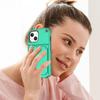For iPhone 15 Card Case PC+TPU Phone Cover with Makeup Mirror