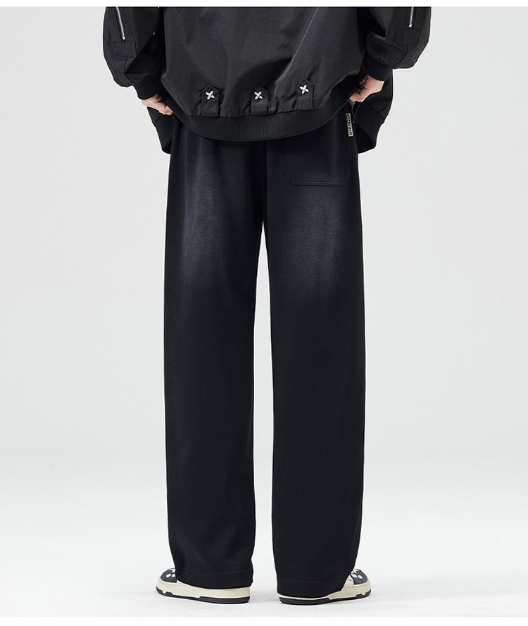 Pánské fleecem podšité tepláky s rovnými nohavicemi - Podzim/Zima 2024 Těžká váha pro volný čas