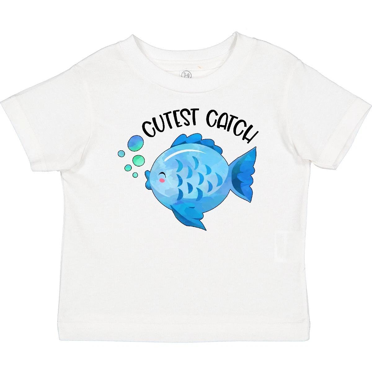 Inktastic Cutest Catch Cute Blue Fish Baby T-Shirt Fishing Kids Child Daughter 140