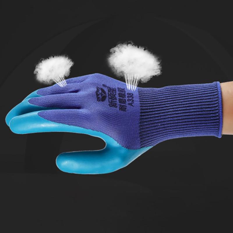 Working Gloves Polyester Grey Latex Glove Wostar Protective For Work Garden Durable Non-Slip Waterproof Gardening Gloves