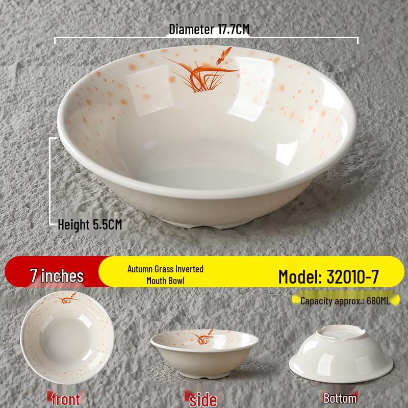 Durable Melamine Noodle Bowl - Imitation Porcelain for Soup, Ramen, Mala Tang & Luosifen