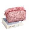 Lace Bow Cosmetic Bag Student Ribbon Quilted Pencil Bag Portable Toiletries Bag Liner Bag