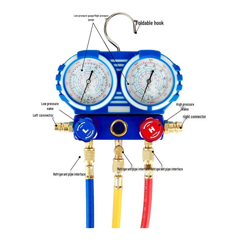 VAKS Dual Gauge Refrigerant Manifold Set for R410 & R134 Air Conditioners