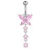 Damen Edelstahl Sexy Strand Schmetterling Zirkon Anhänger Perforierte Bauchnabelringe 10mm Vergoldet Drittanbieter-Zertifiziert Trendig