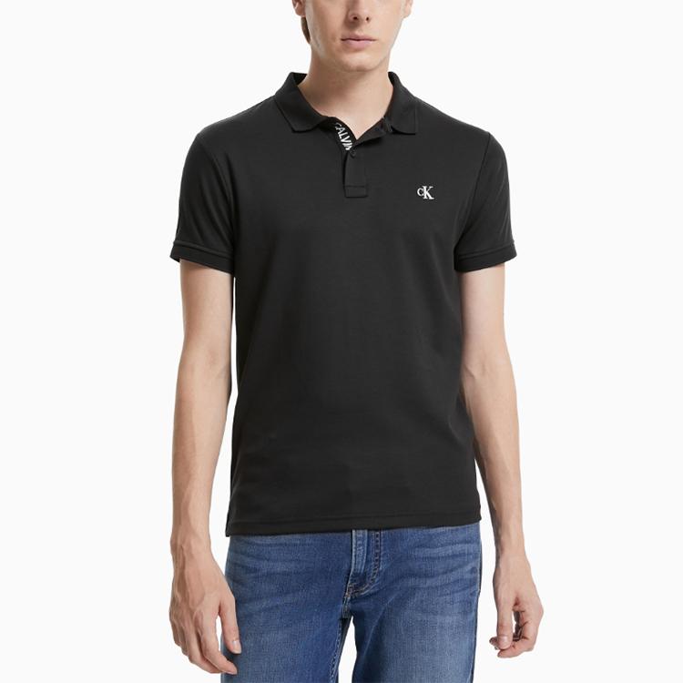 Calvin Klein Cotton Knit Short Sleeve Polo Shirt Men Tops Black J319153-BEH