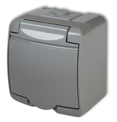 Junior Single Socket With/U (Ash Flap) Ash Ip54 10Ghe-1