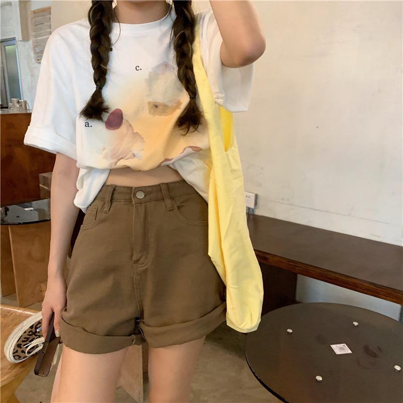 Retro-Jeansshorts mit hoher Taille und weitem Bein für Damen – Kollektion Sommer 2024