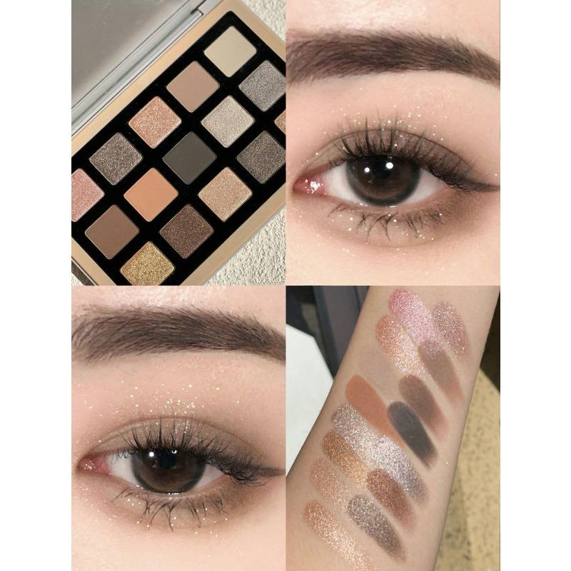 15-Color Eyeshadow Palette, Matte Shimmer Long-Lasting Eye Shadow With Mirror Eyeshadow Eye Makeup