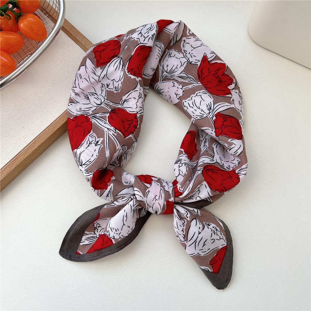 Paisley Flower Print Handkerchief Soft Cotton Linen Head Neck Scarves Hair Scarf Neckerchief Headscarves Square Scarf Headband