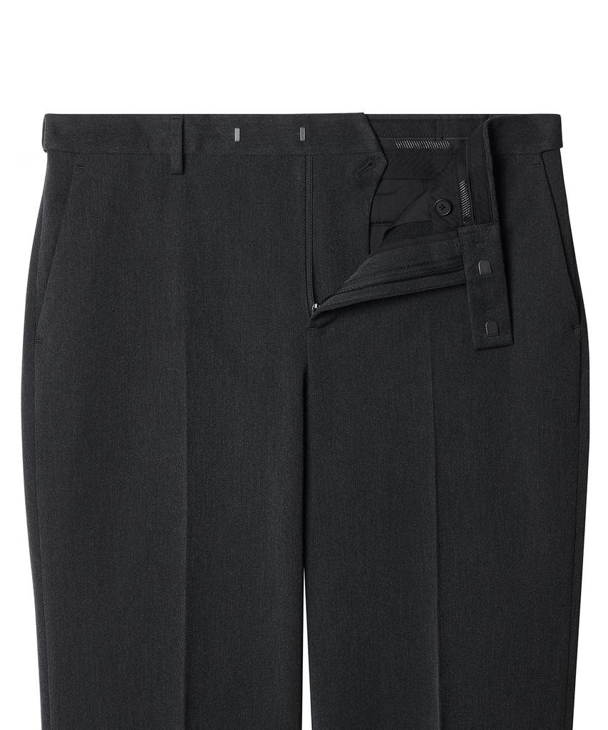 MUSINSA STANDARD Heavyweight Fleece-Lined Wide Hidden Elastic Waist Slacks [Charcoal Gray]