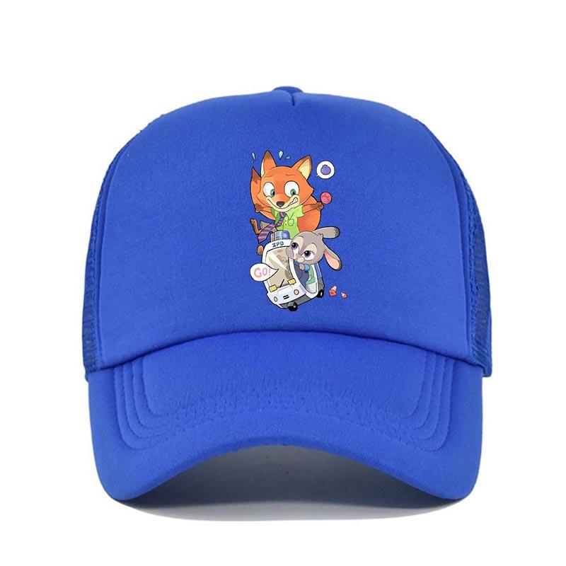 Cartoon Anime Print Baseball Cap Zootopia Judy Nick Sun Mesh Hat Men Women Adjustbale Summer Trucker Hat Outdoor Casual Golf Cap