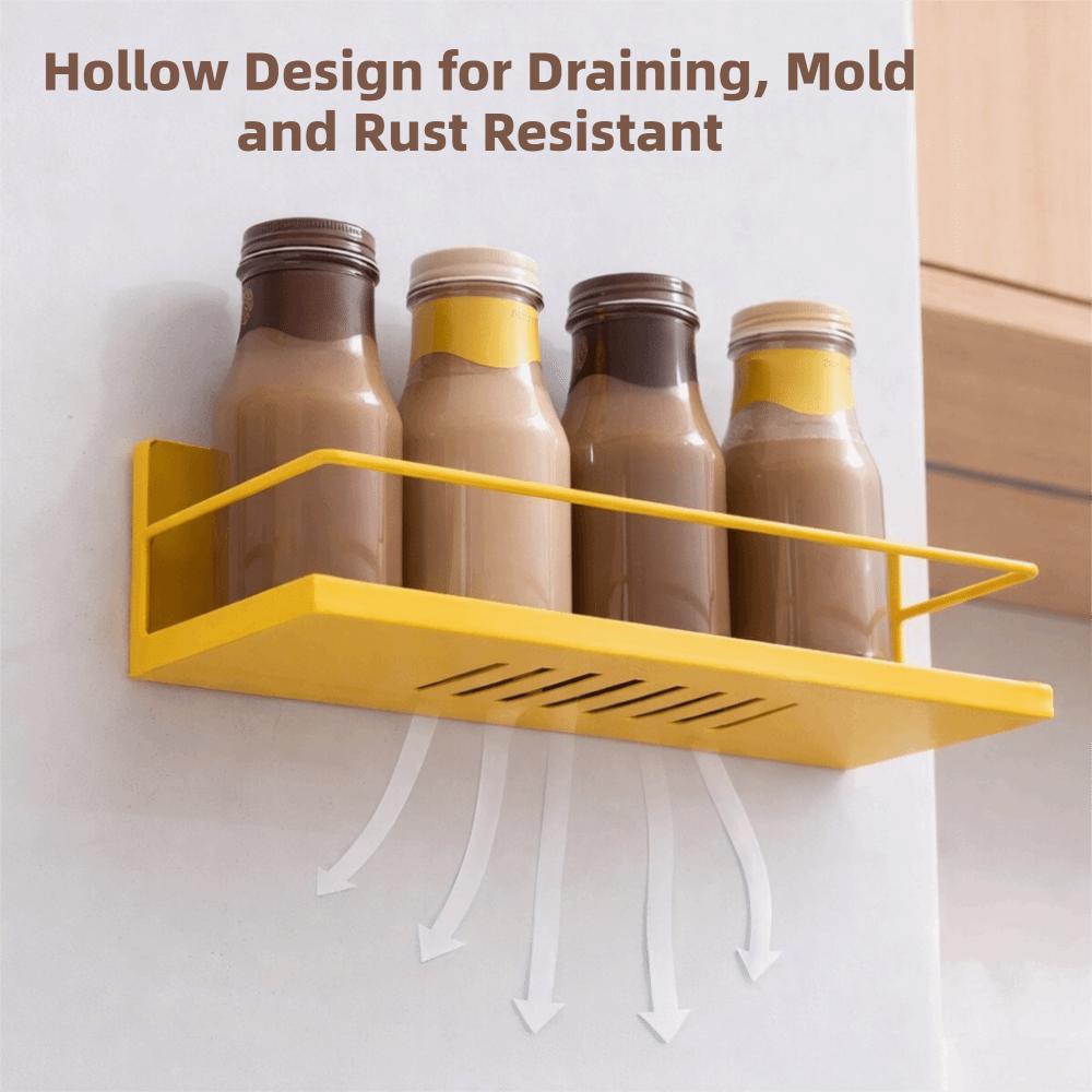 Wall Mounted Refrigerator Magnetic Shelf Punch Free Refrigerator Side Storage Rack  Washing Machine