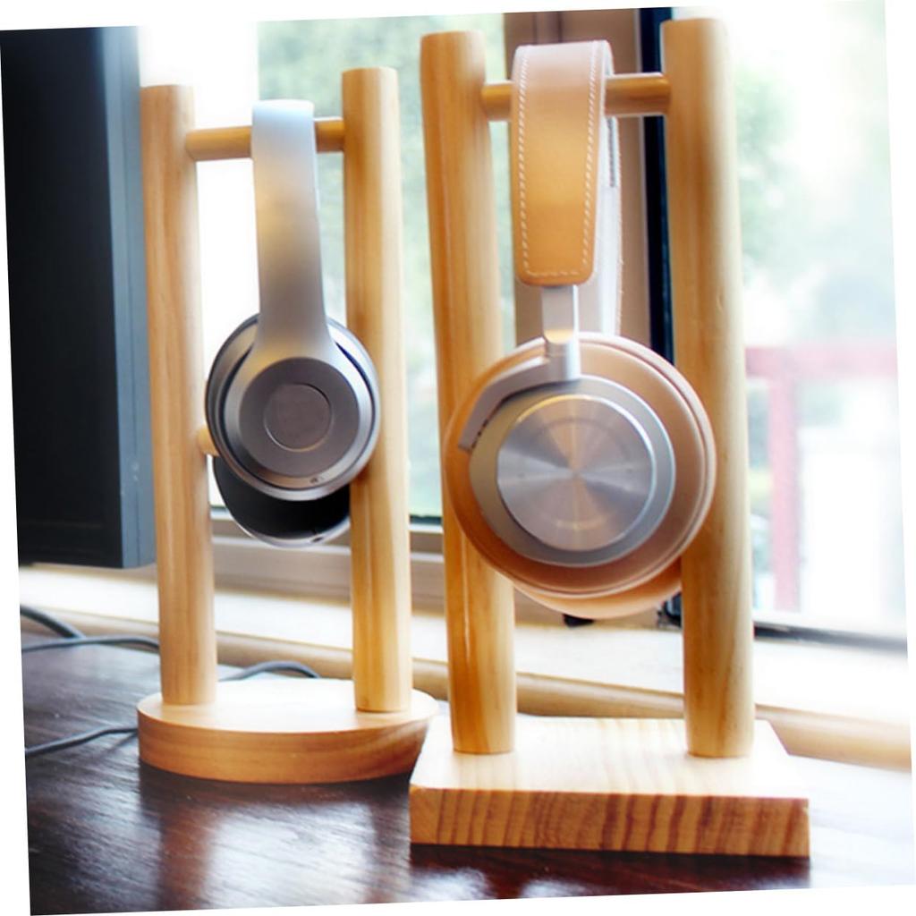 COHEALI Wooden Headphone Stand, EarPods Storage Rack, Headset Holder, Earpod Stand, Headset Stand Hanger, Headphone Stand, Headset Storage Rack,