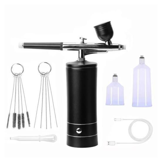 

Portable Airbrush Kit High-Pressure Non-Clogging Air Brush Set Cordless Rechargeable Manicure Airbrush Tool for Painting Nail Art Makeup чёрный
