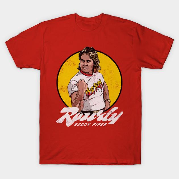Men Black Print T-shirt Roddy Piper Fist Pump No-Cut Transfer Paper Print Cotton Tshirt XL красный