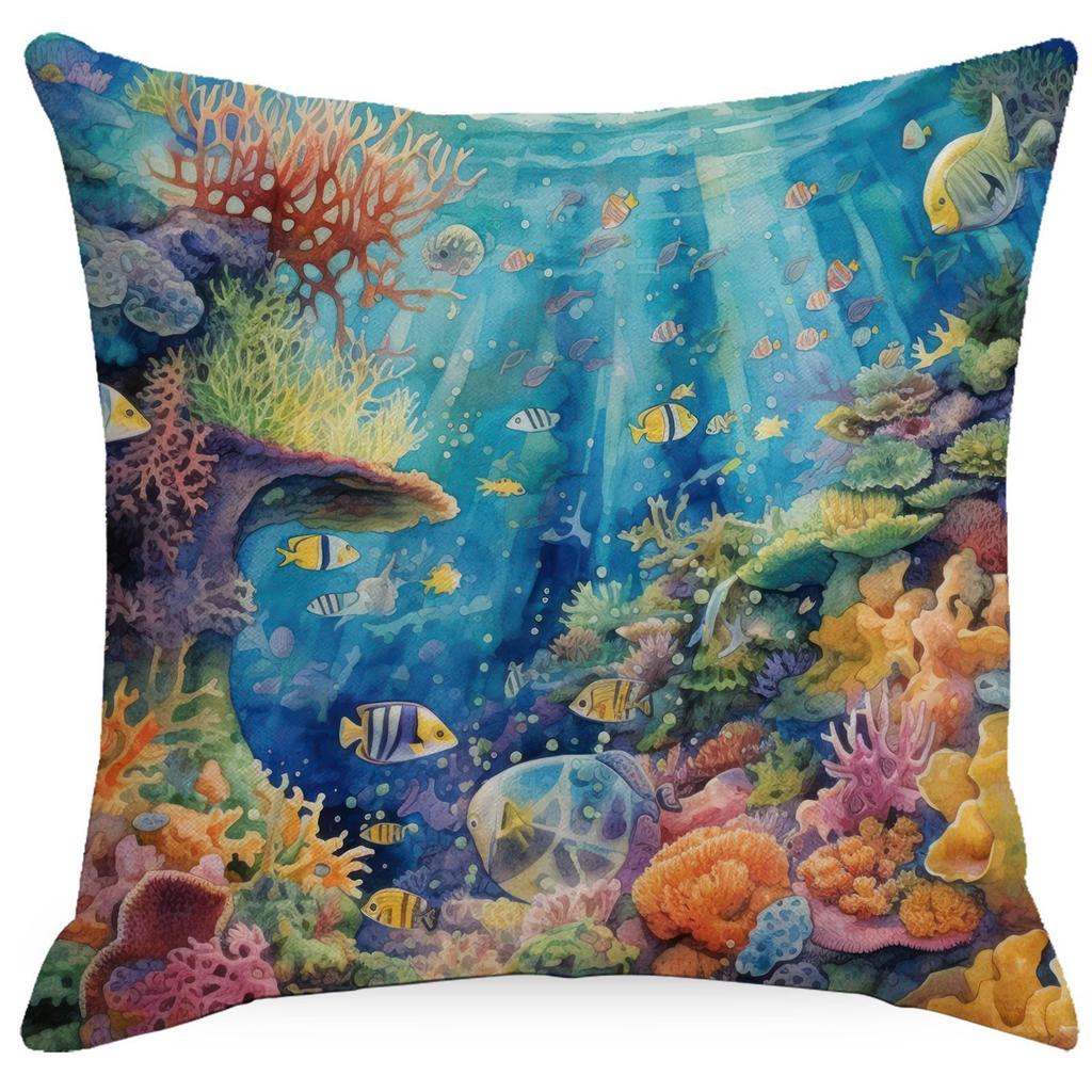 Colorful Marine Life Shell Pillowcase Summer Holiday Beach Hotel Decorative Cushion Cover