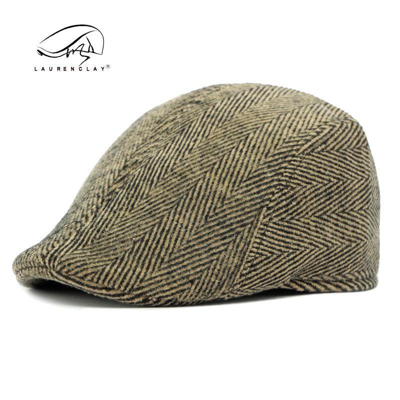 Hat Men In the Elderly Thermal Cotton Hat Autumn and Winter Retro Beret Woolen Cap Forward Hat