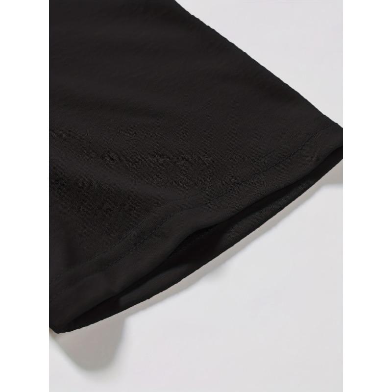 Europäische Größen Letter Grafikdruck Kreatives Herren Oberteil, Lässiges leicht dehnbares Kurzarm Rundhals T-Shirt, Herren Tee Für Sommer Outdoor