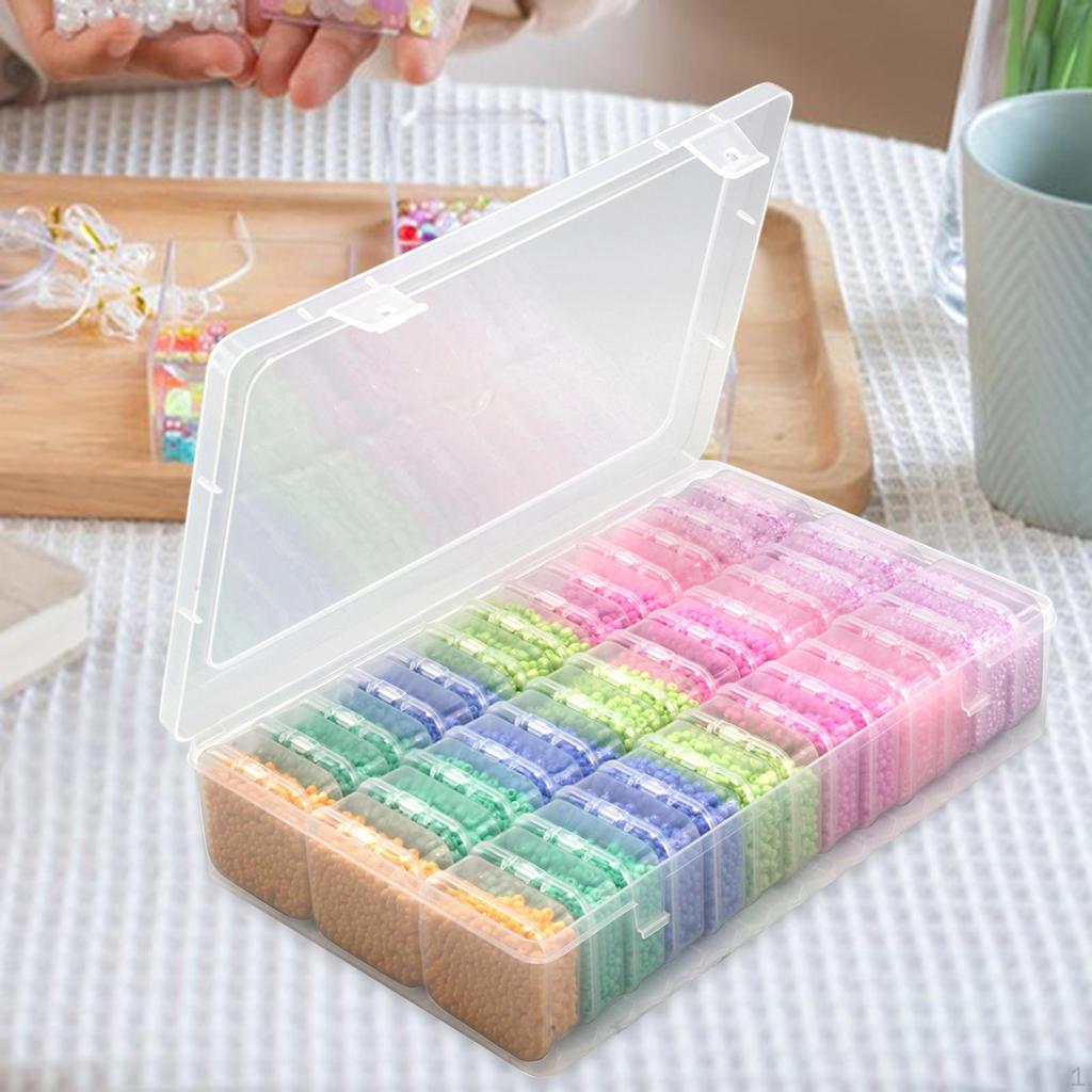 Small Bead Storage Organizer Box Mini Carry Case Empty with Lid Transparent Container for Fishing