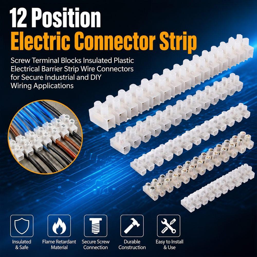 5Pcs Insulated Housing Wire Connector Block Screw Connection Screw Terminal Block  Electrical Wiring