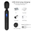 Waterproof Silicone Multi-Functional Massage Stick with LCD Display 10 Frequencies 4 Speeds Vibrator for Women Sexy Toy