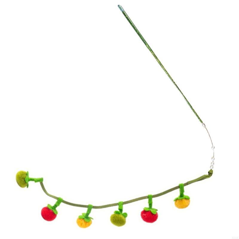 Tomato Tassels Cats Teasing Rod for Fun Interactive Play Kittens Wand Toy Felines Fitness Fishing Wand Toy Fun Exercise HX6C