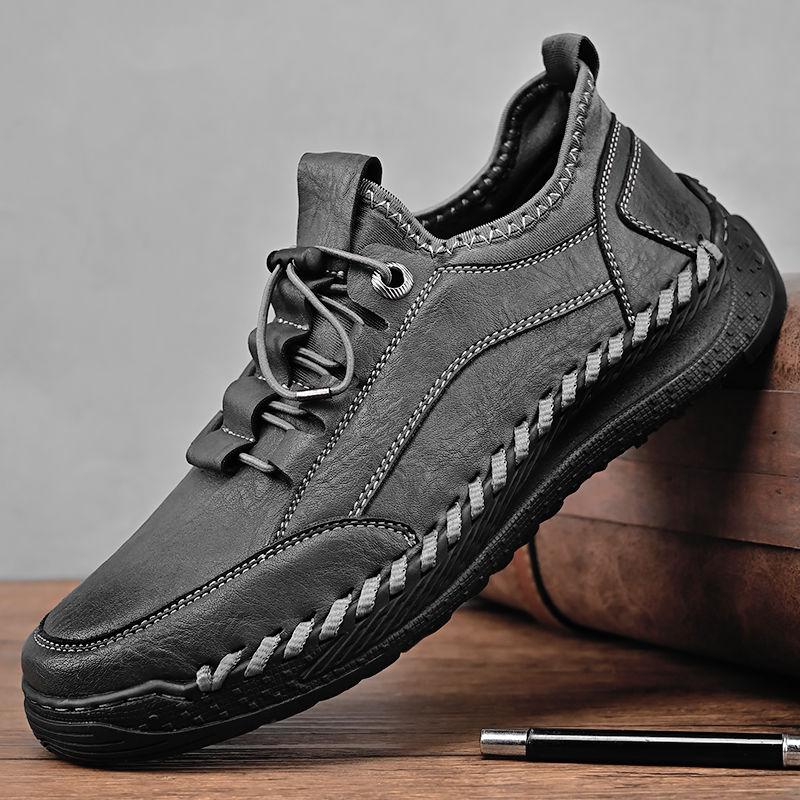 Men's Autumn Leather Sneakers Casual Leather Shoes
