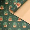 5Pcs Christmas Wrapping Paper Gifts Wrapping Paper Diy Packing Craft Cartoon Printed Kraft Paper Xmas Wedding Party Decor Paper
