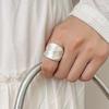 Silver Plating Brushed Geometric Opening Rings for Women Trendy Exaggerated Fashion  Minimalist Accessories