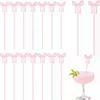 10Pcs Cocktail Stirrers Bow Drink Stirrers Fruit Food Picks Cocktail Stirrers Suitable For Bow Theme Party Birthday Wedding